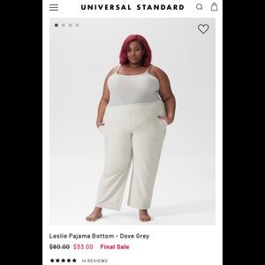 Universal Standard Leslie Pajama Bottom- new